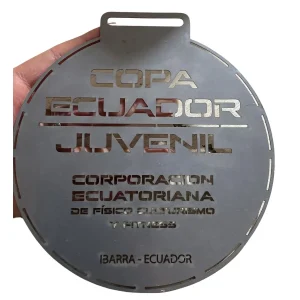 Corte láser en metal de medalla personalizada para torneo de fisicoculturismo